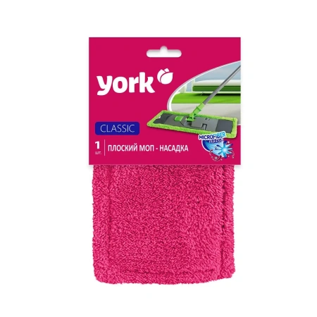 Хозяйственный инвентарь: МОП насадка на швабру YORK Классик 42х13см плоский микрофибра