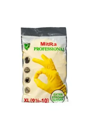 Перчатки: резиновые латексные MITRA XL с хлопковым напылением