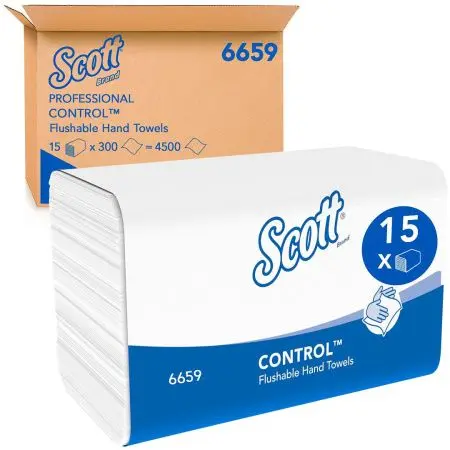 Kimberly-Clark: Полотенца бумажные Скотт 1сл 300л 21,0х21,5см белые