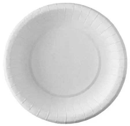 Одноразовая продукция: Тарелка D=21см бумажная белая /пач.=50 шт.