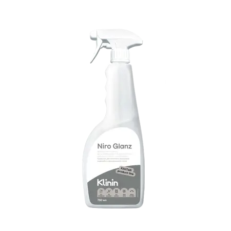 Klinin: Ниро Гланц 750мл для изделий из нержавеющей стали (триггер)