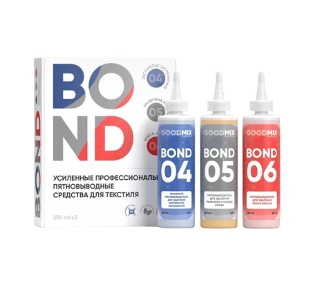 Vortex: GOODMIX BOND 4-5-6 Комплект пятновыводных ср-в 4-5-6 Комплект пятновыводных ср-в по 0,2л /компл.=3 шт.