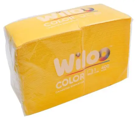 Бумажные салфетки: столовые 1сл 400листов 24х24 желтые