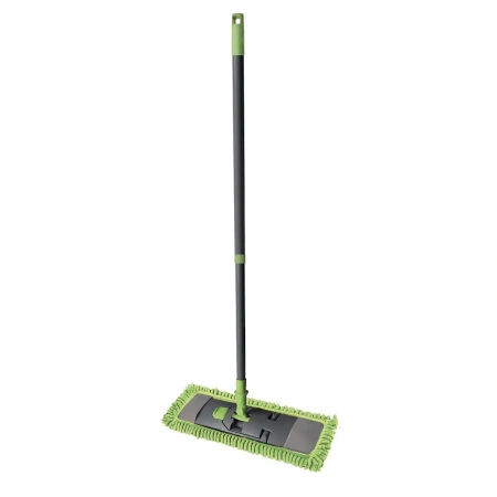 Хозяйственный инвентарь: Швабра YORK Сальса с плоским МОПом микрофибра , телескопический черенок 130 см, еврорезьба