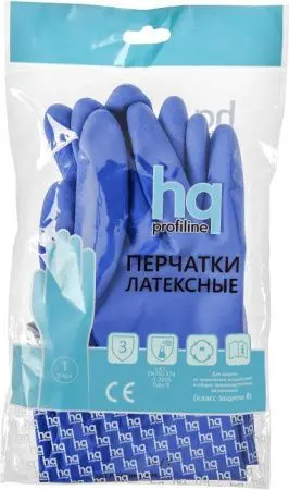 HQ Profiline: Перчатки резиновые S синие