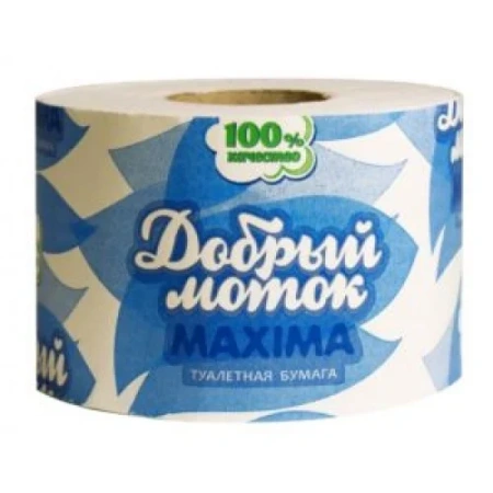 Бумага туалетная: 1сл 54м макулатура цвет серый Добрый моток максима