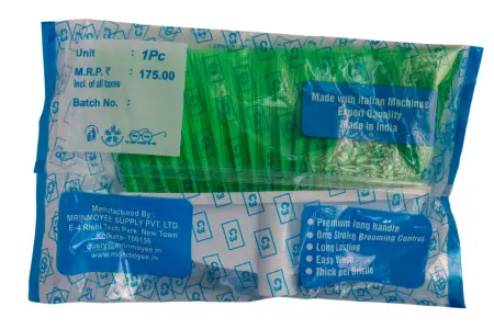 Вик: Метла с рукояткой 142 см д22см зеленая MRY