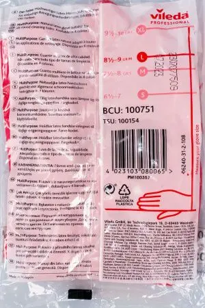 Vileda: Перчатки многоцелевые L красный резиновые