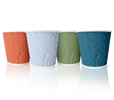 Одноразовая продукция: Стакан бумажный 2сл 200мл d-80мм цв. в асс. Скандипакк /пач.=50 шт.