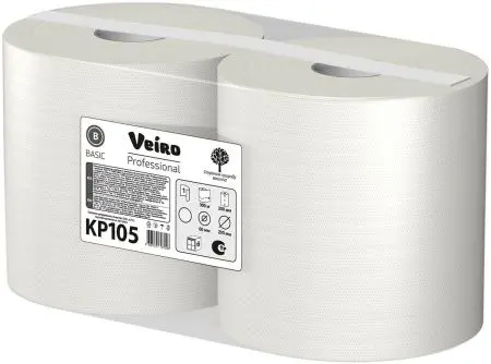 VEIRO: Полотенца бумажные ЦВ 1сл 300м/20 Basic натуральный
