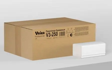 Вик: Полотенца бумажные V 1сл 250л 21х23 белые СЫКТЫВКАР Lite