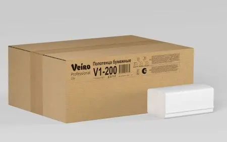 Вик: Полотенца бумажные V 1сл 200л 21х21,6см натуральный СЫКТЫВКАР Lite