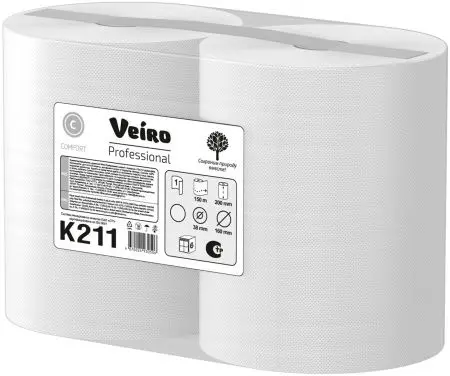 VEIRO: Полотенца бумажные 1сл 150м/20 Comfort белые