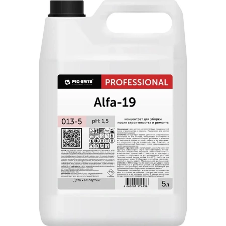 Pro-Brite: Альфа-19 5л для уборки после строительства и ремонта