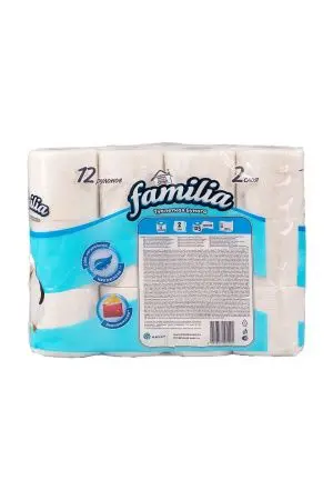 Хаят: Бумага туалетная 2сл 15м ФАМИЛИЯ Классик белая /пач.=12 шт.