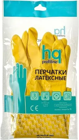 Фото №2 - HQ Profiline: Перчатки резиновые L желтые