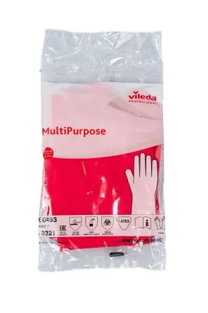 Vileda: Перчатки многоцелевые L красный резиновые