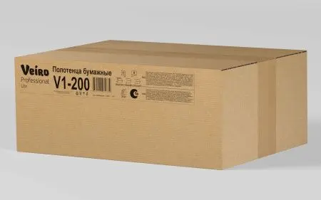 Вик: Полотенца бумажные V 1сл 200л 21х21,6см натуральный СЫКТЫВКАР Lite