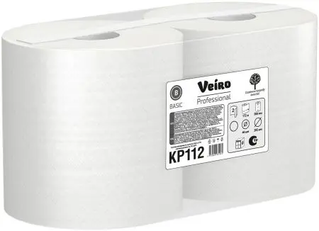 VEIRO: Полотенца бумажные ЦВ 2сл 172м Basic (ультрапрочные) макулатура цвет натуральный