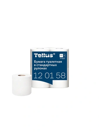 ТОРК: Tellus Бумага туалетная T4 Комфорт 2сл 23м белая /пач.=4 шт.