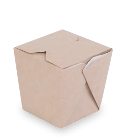 Одноразовая продукция: Коробка бумажная WOK 70/90х70/90х90мм 460мл OSQ NOODLES M крафт/белый /пач.=40 шт.